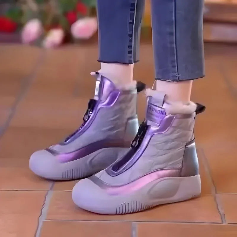 Maddie | White Qulted Boots - MABEL LONDON