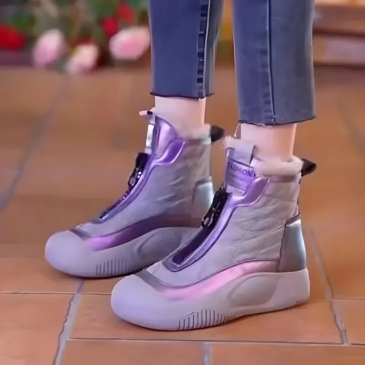 Maddie | White Qulted Boots - MABEL LONDON