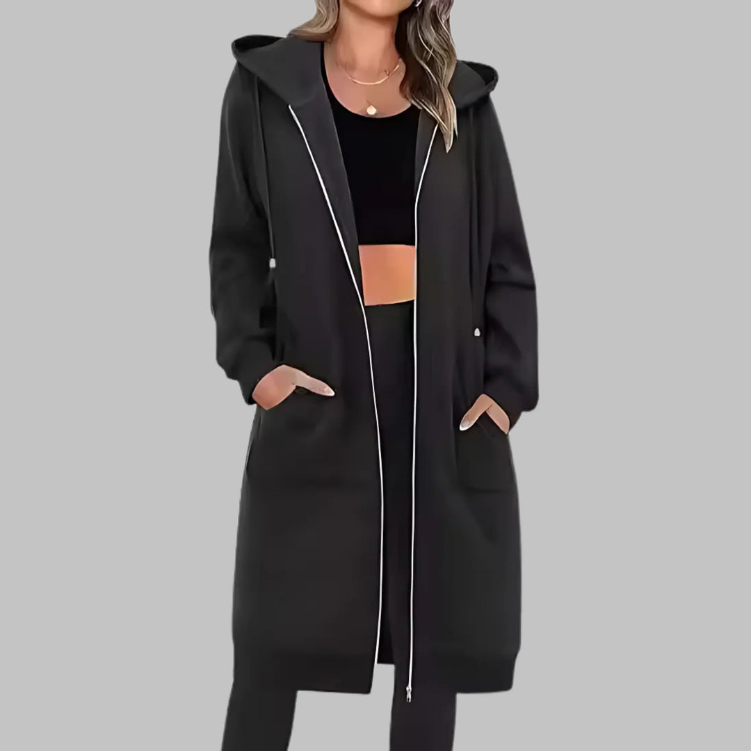 TIOMARA™ - Casual Zip Up Oversized Long Jacket - MABEL LONDON