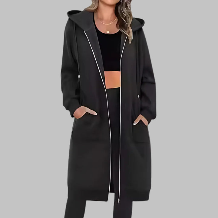 TIOMARA™ - Casual Zip Up Oversized Long Jacket - MABEL LONDON