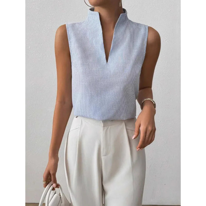 BLESSICA™ – Classic Sleeveless Striped Top - MABEL LONDON