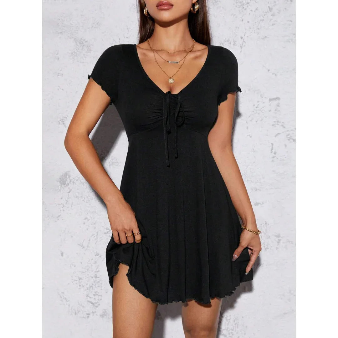 ROTRING™ - Effortless V Neck Casual Summer Dress - MABEL LONDON