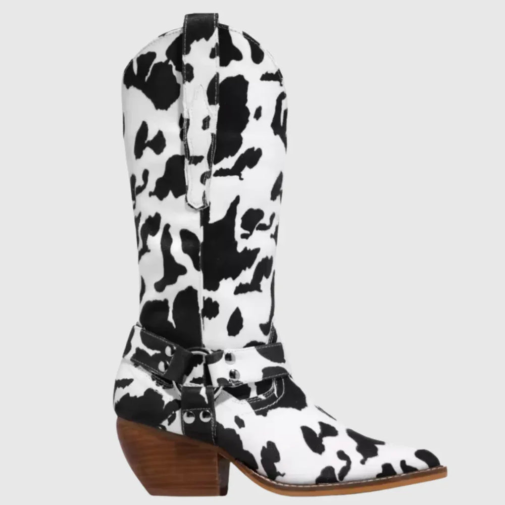 Fiorenne | Luxe Cowboy Leather Boots - MABEL LONDON