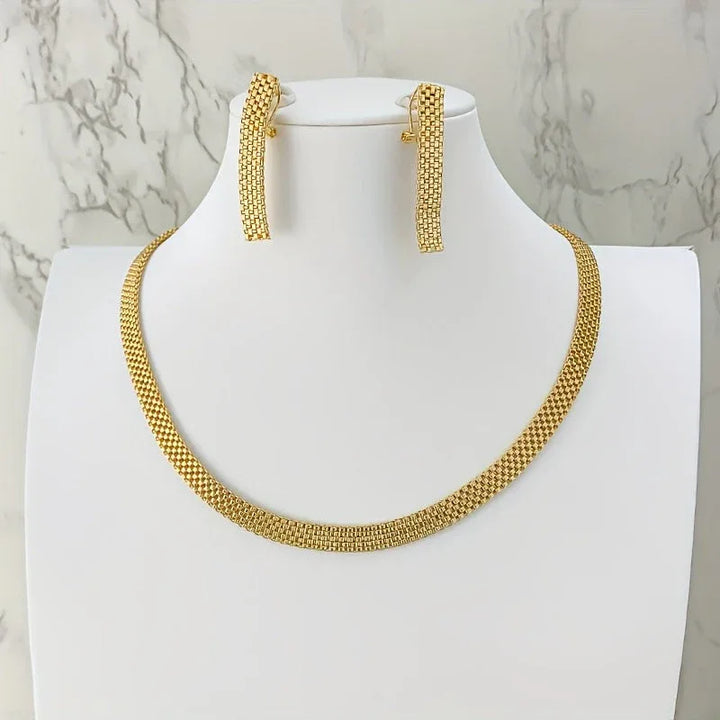 Refined Long Necklace, Bracelet & Earrings Set - MABEL LONDON