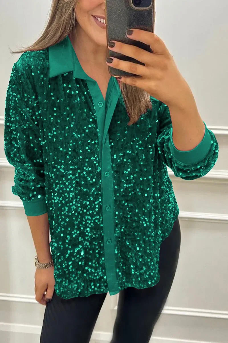 CIARA™ - Shimmer Sequin Shirt - MABEL LONDON