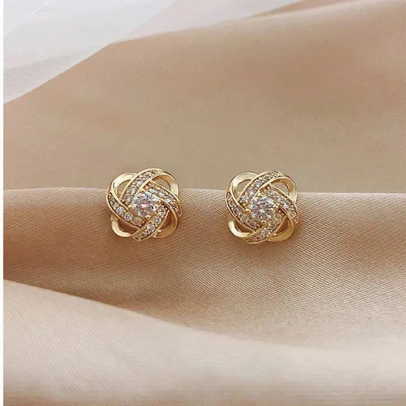 Floral Spiral Gold Earrings - MABEL LONDON