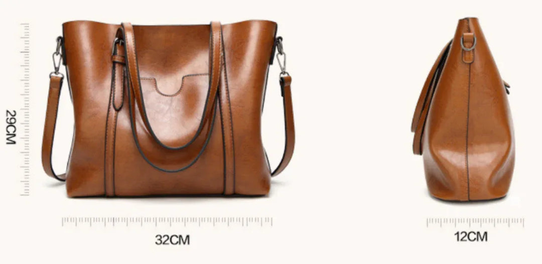 Daphira | Sleek Leather Shoulder Bag - MABEL LONDON