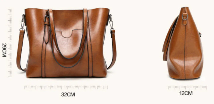 Daphira | Sleek Leather Shoulder Bag - MABEL LONDON