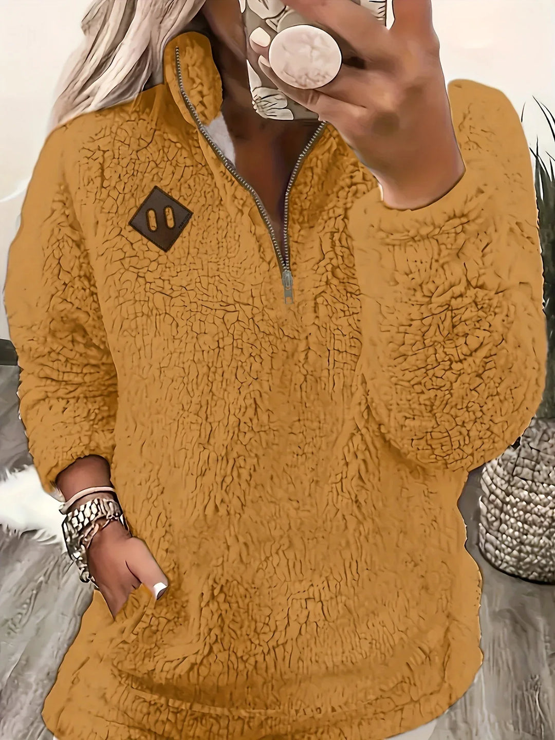 Ayla – Ultra-Soft High-Neck Fleece Pullover - MABEL LONDON