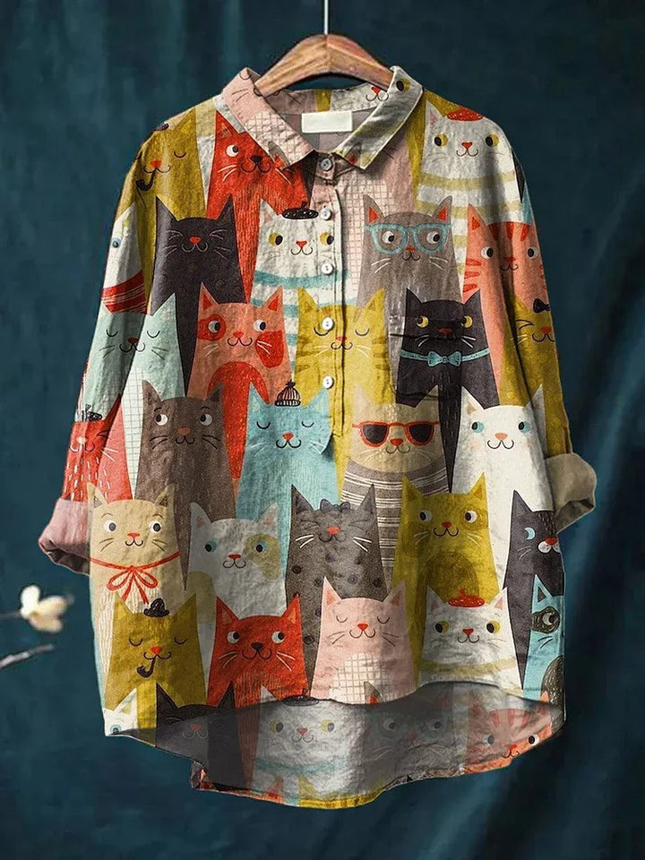 SHEENA™ - Cat Art Shirt - MABEL LONDON