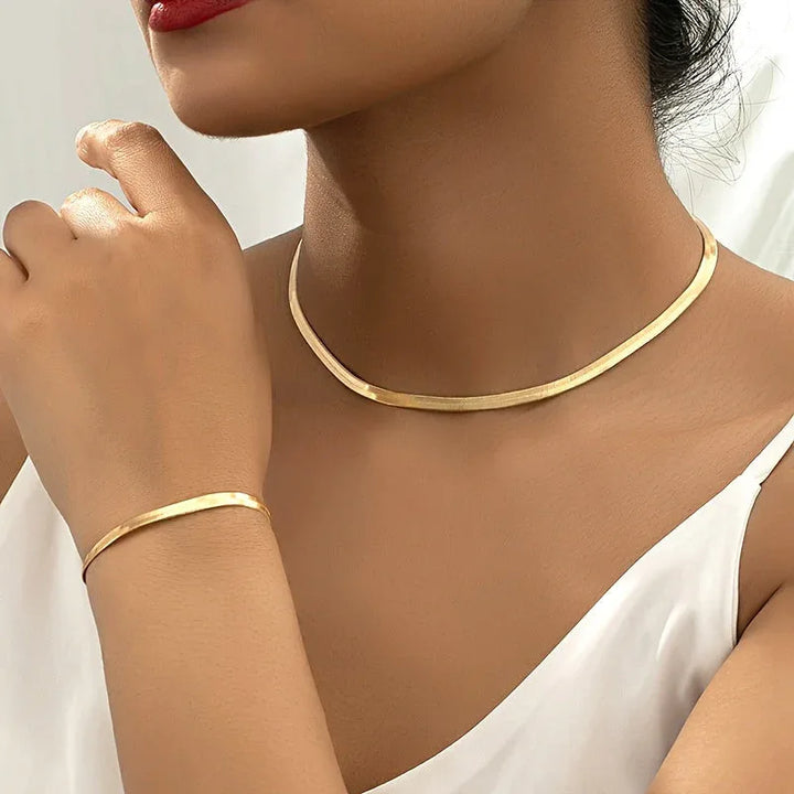 Vintage Snake Chain Necklace Set - MABEL LONDON