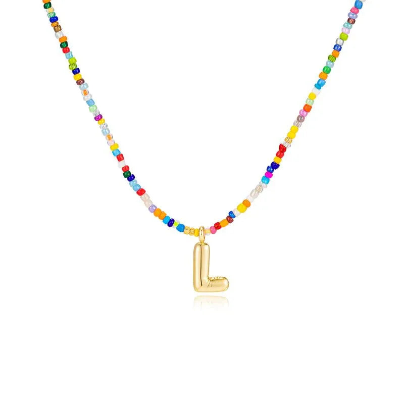 MACY™ - Colorful Bubble Letter Necklace - MABEL LONDON