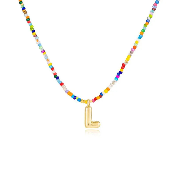 MACY™ - Colorful Bubble Letter Necklace - MABEL LONDON