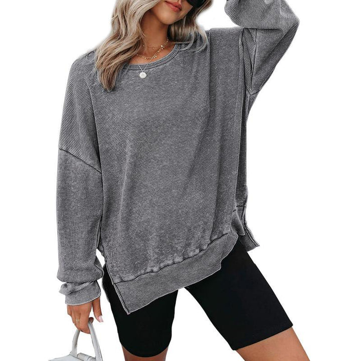 THALIENE™ - Casual Oversized Crewneck Long Sleeve Sweatshirt - MABEL LONDON