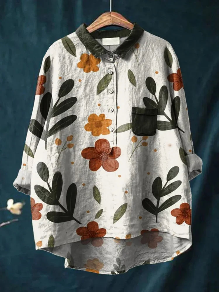 ELEANOR™ - Elegant Plant Art Shirt - MABEL LONDON