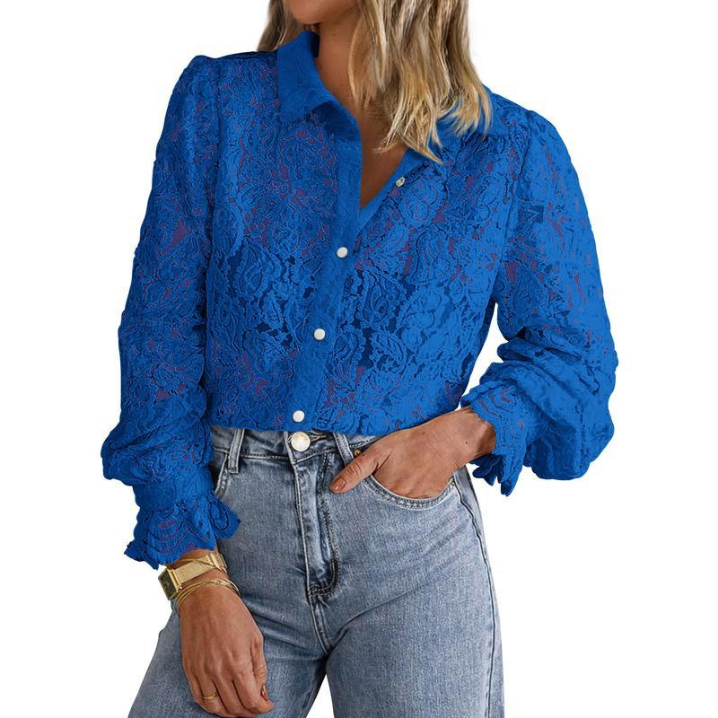 ILAW™ - Chic Long Sleeve Button Down Blouse - MABEL LONDON