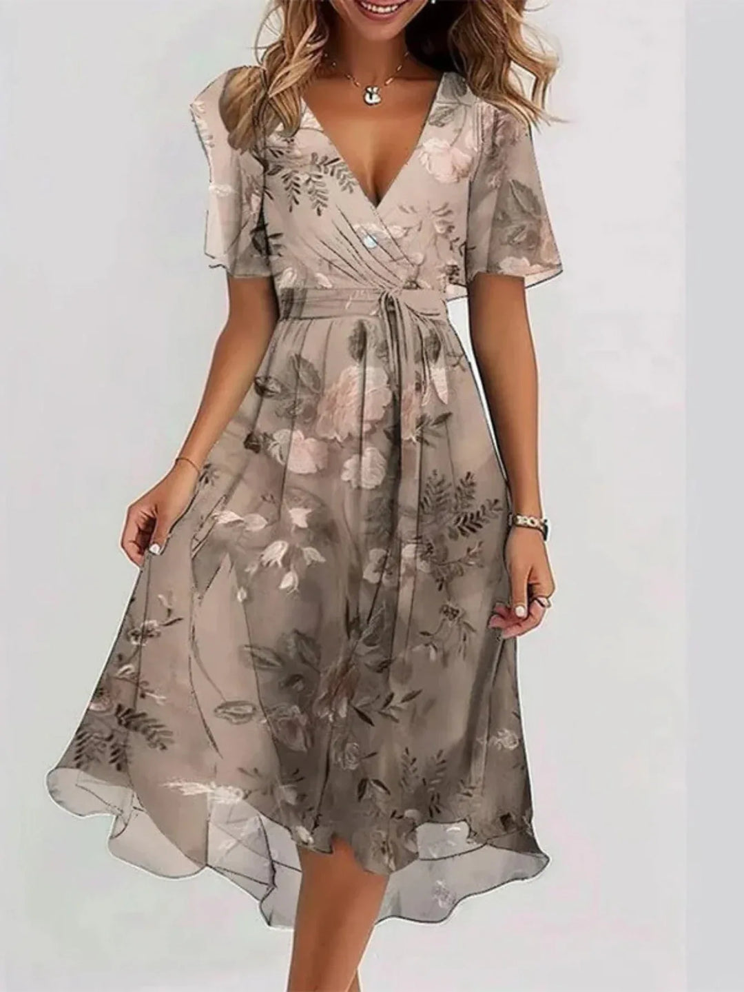 LAVINA™ – Vibrant Boho Midi Dress - MABEL LONDON