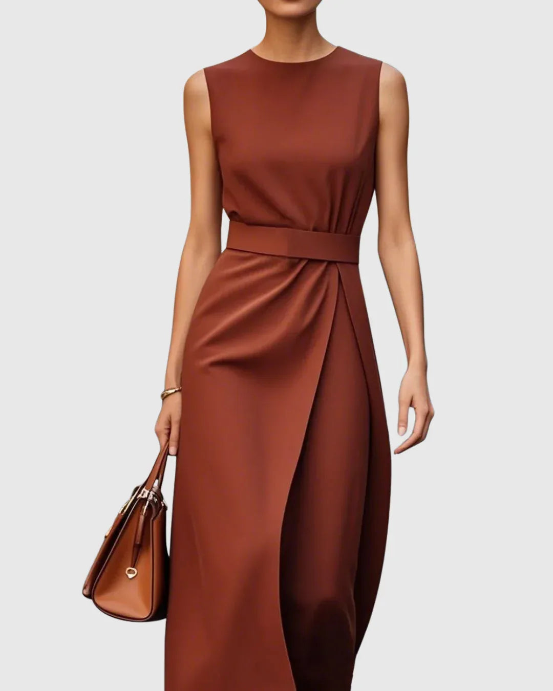 Clarimond | Elegant Round Neck Dress - MABEL LONDON