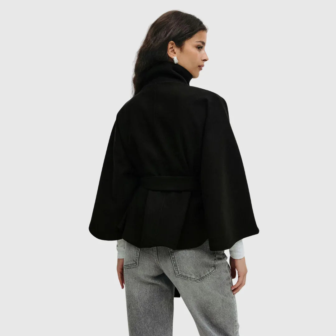 Rhoslyn | Belted Cape Jacket - MABEL LONDON