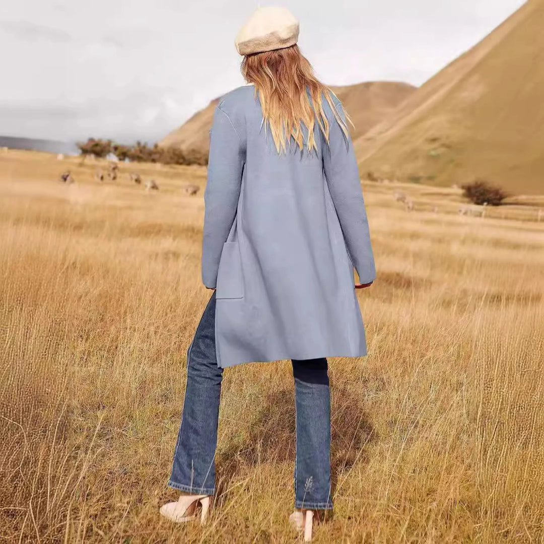 VALENCIA™ - Casual Open Front Long Sleeve Jacket - MABEL LONDON