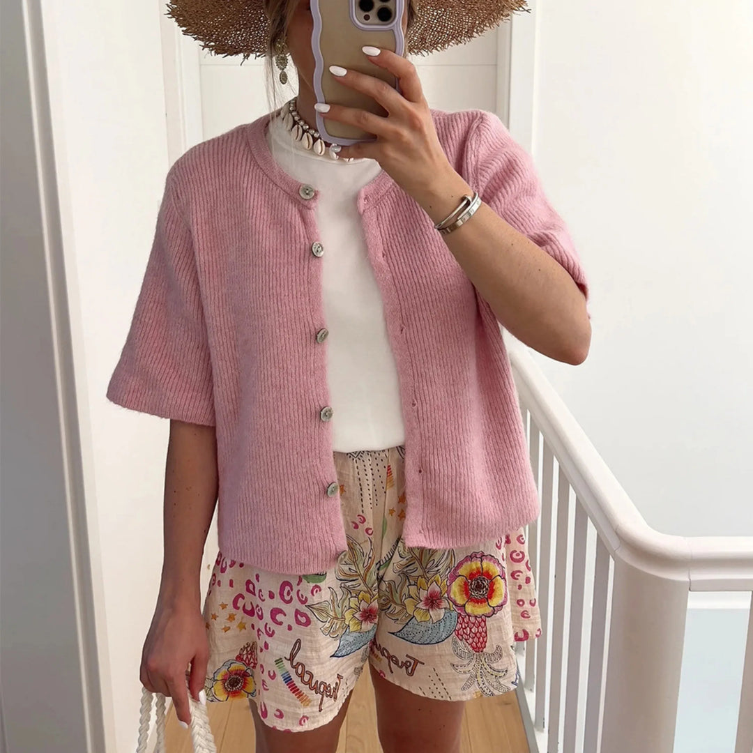 ALMA™ – Casual Summer Lightweight Short Sleeve Cardigan - MABEL LONDON