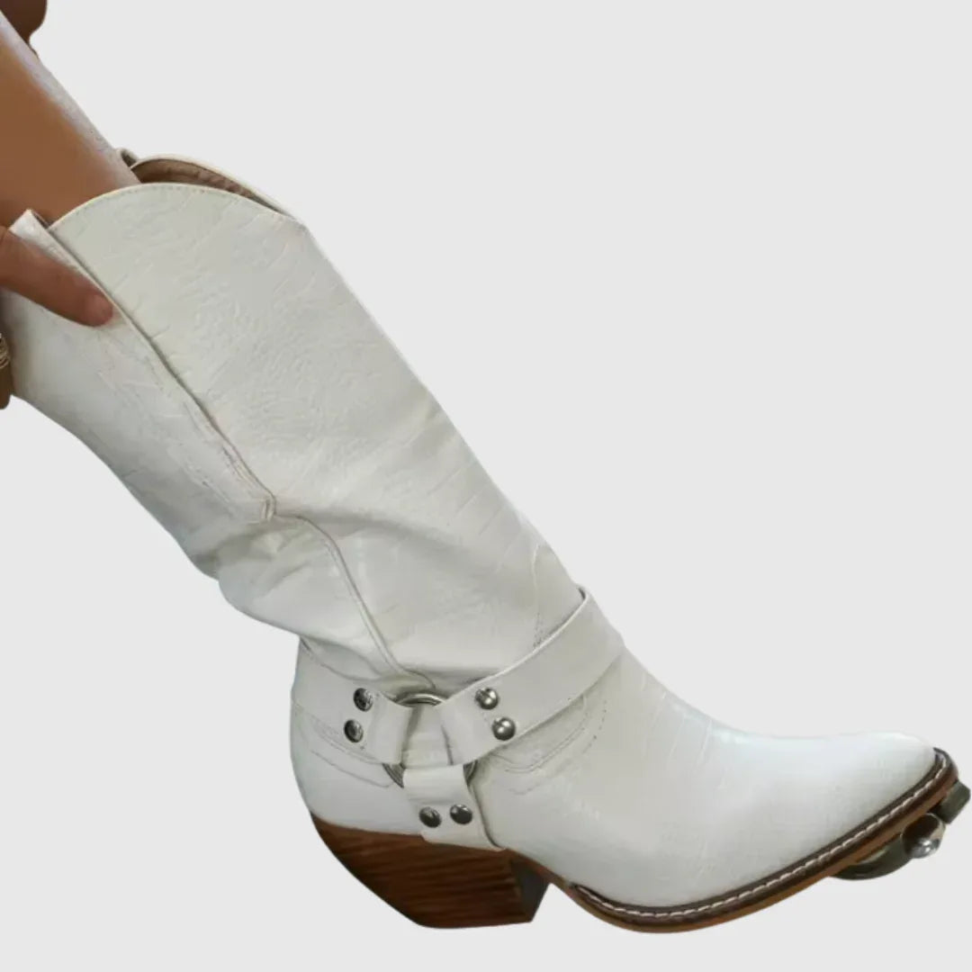 Fiorenne | Luxe Cowboy Leather Boots - MABEL LONDON