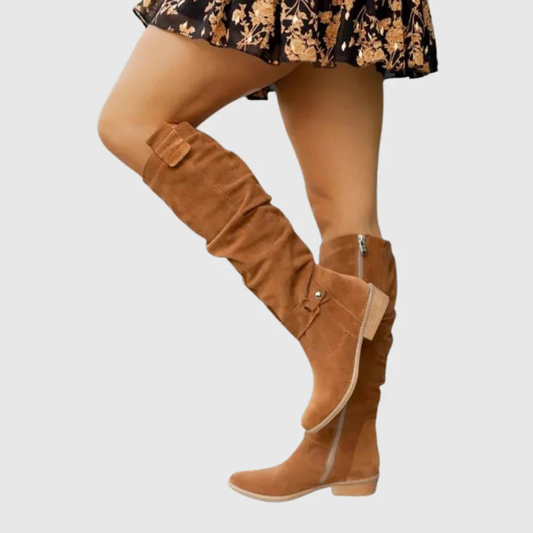 Noriel | Elegant Knee-High Leather Boots - MABEL LONDON