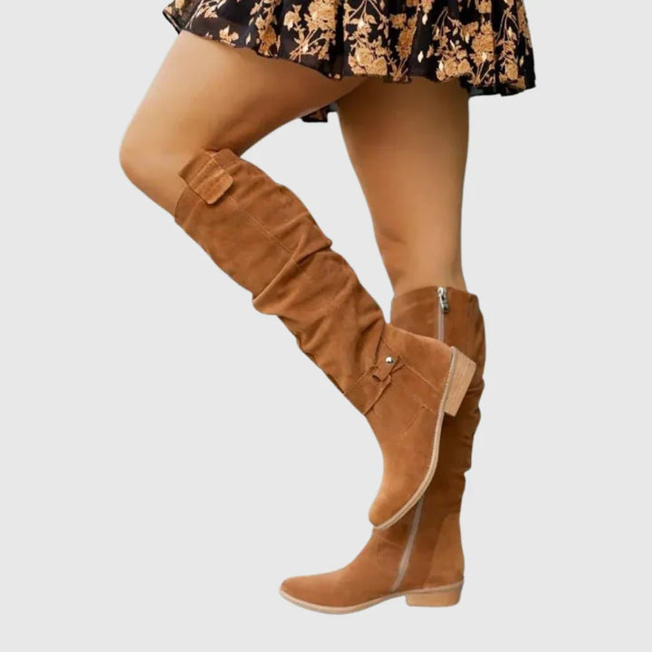 Noriel | Elegant Knee-High Leather Boots - MABEL LONDON