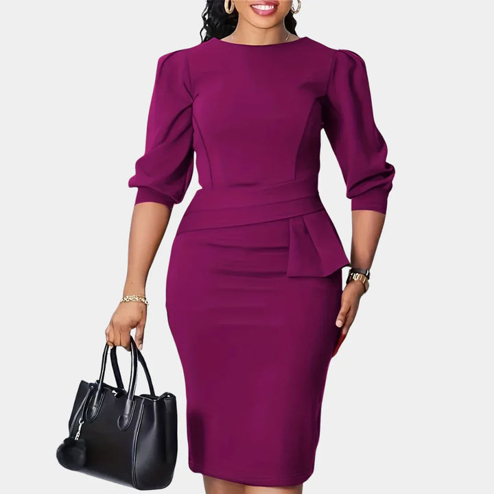 Claudine Bloom | Refined Ruffle Midi Dress - MABEL LONDON