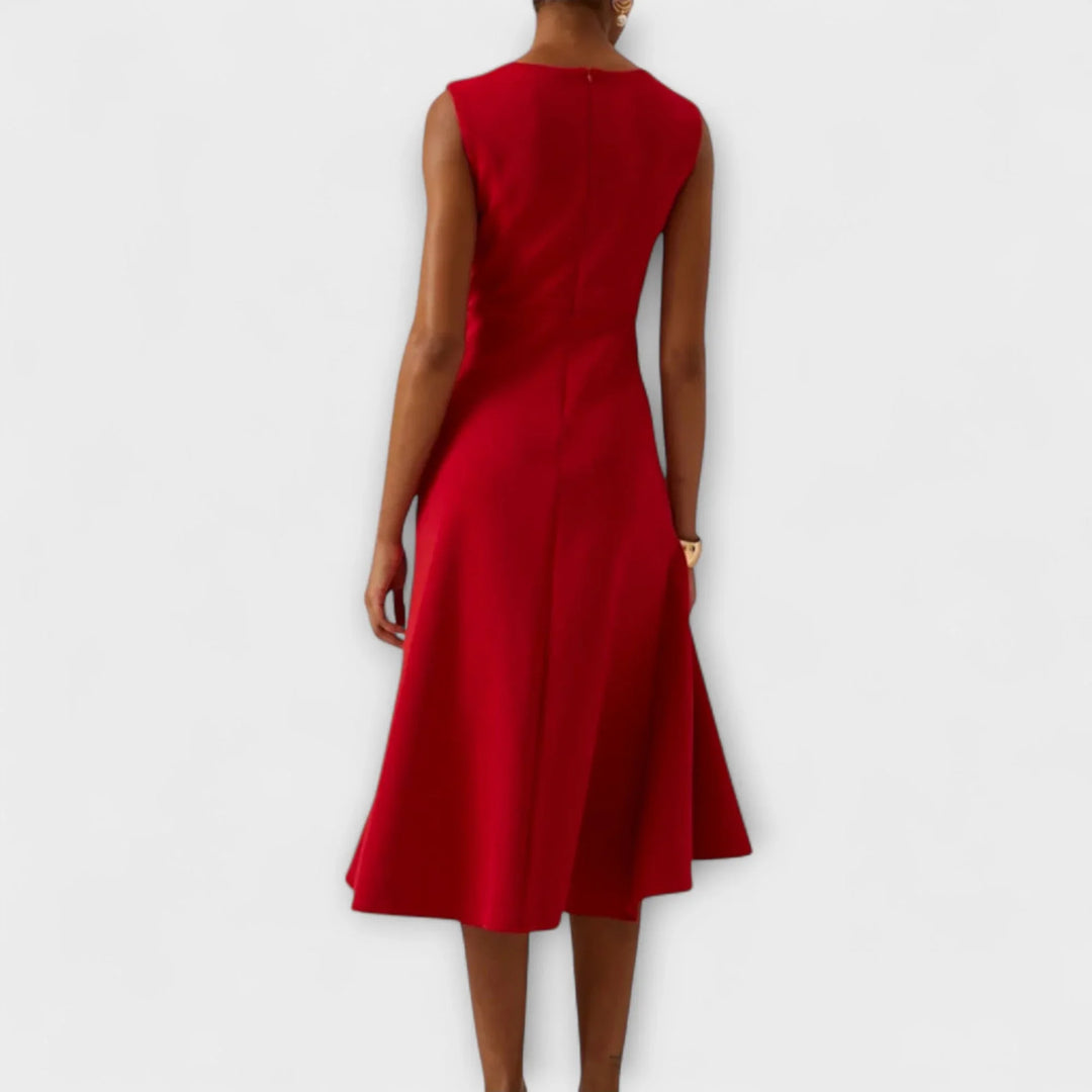 MARISSA™ – Elegant Wrap-Style Sleeveless Dress - MABEL LONDON