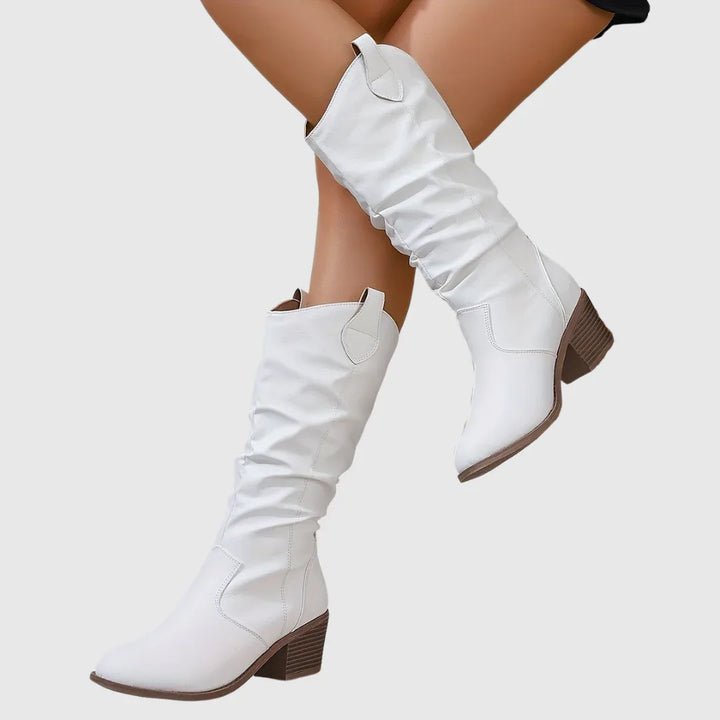 Hattie | Brown Western Boots - MABEL LONDON