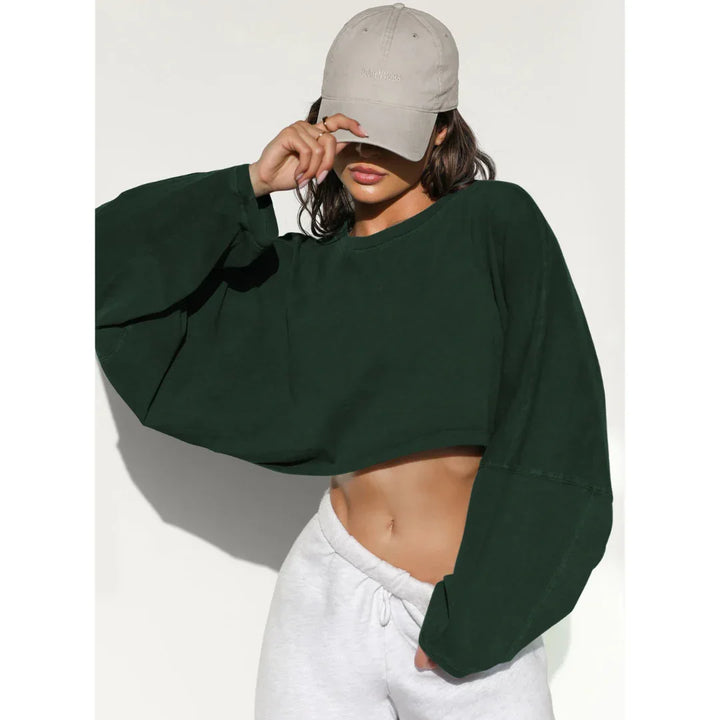 SKYE™ - Casual Cropped Pullover Sweatshirt - MABEL LONDON