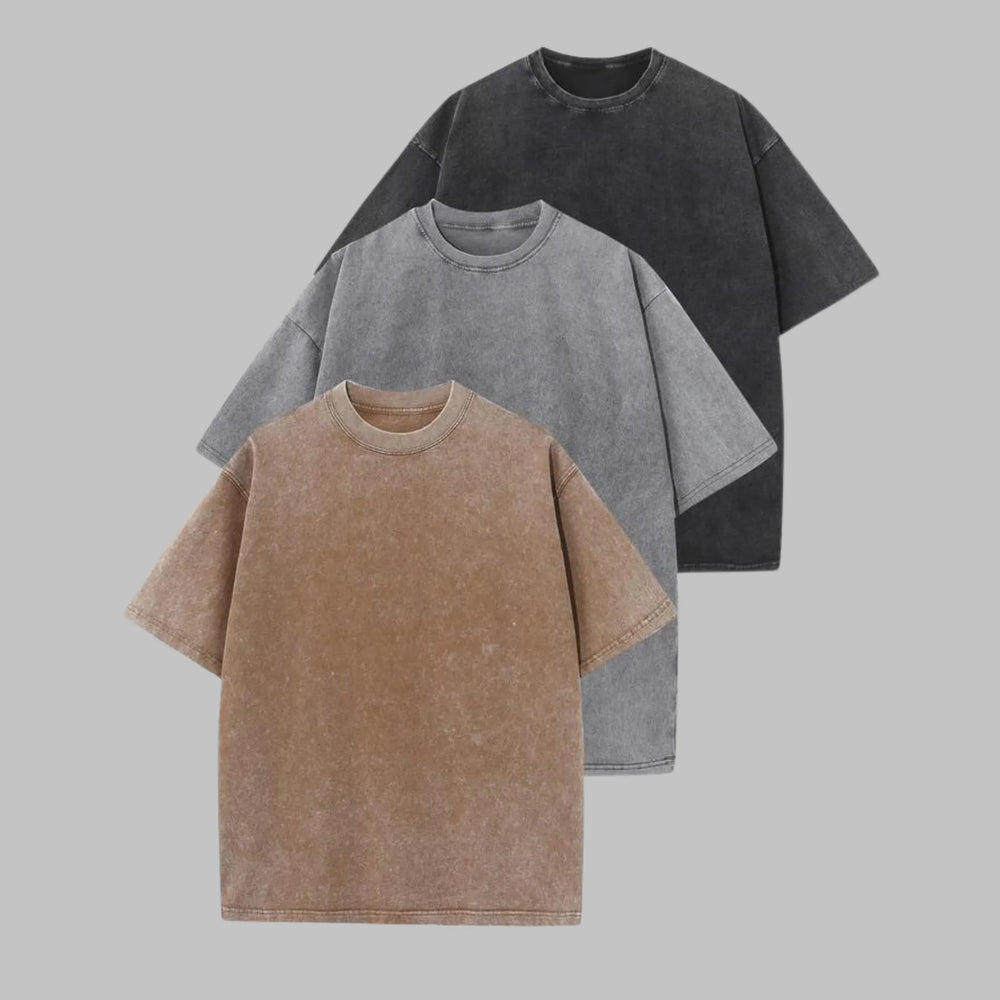 AFINA™ - Casual Oversized Wash Crew Neck Unisex Shirt - MABEL LONDON