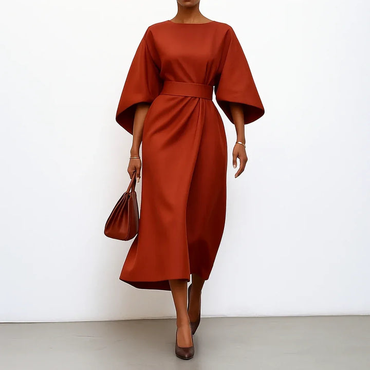 Eldra | Satin Feel Batwing Sleeve Maxi Dress - MABEL LONDON