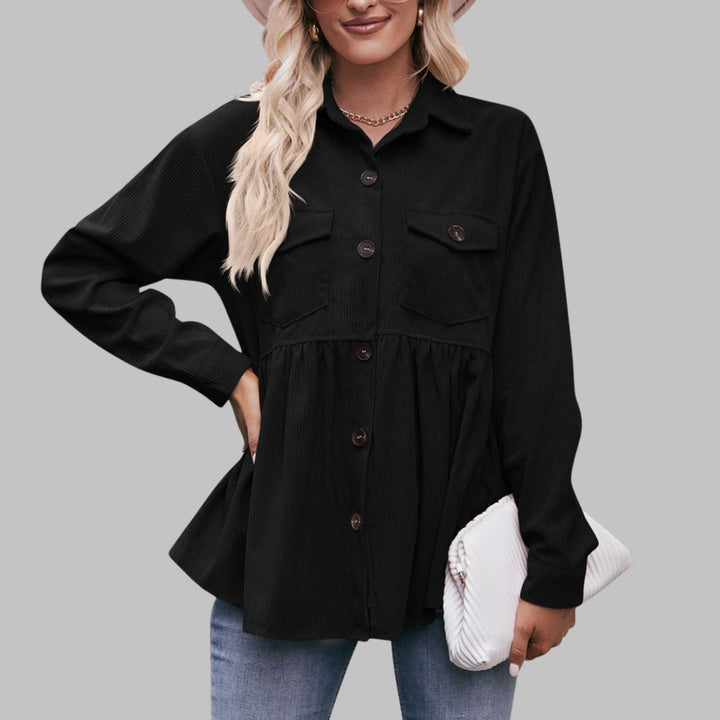 MARISA™ - Vintage Button Front Long Sleeve Collared Top - MABEL LONDON