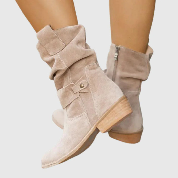 Corissa | Suede Ankle Boots - MABEL LONDON