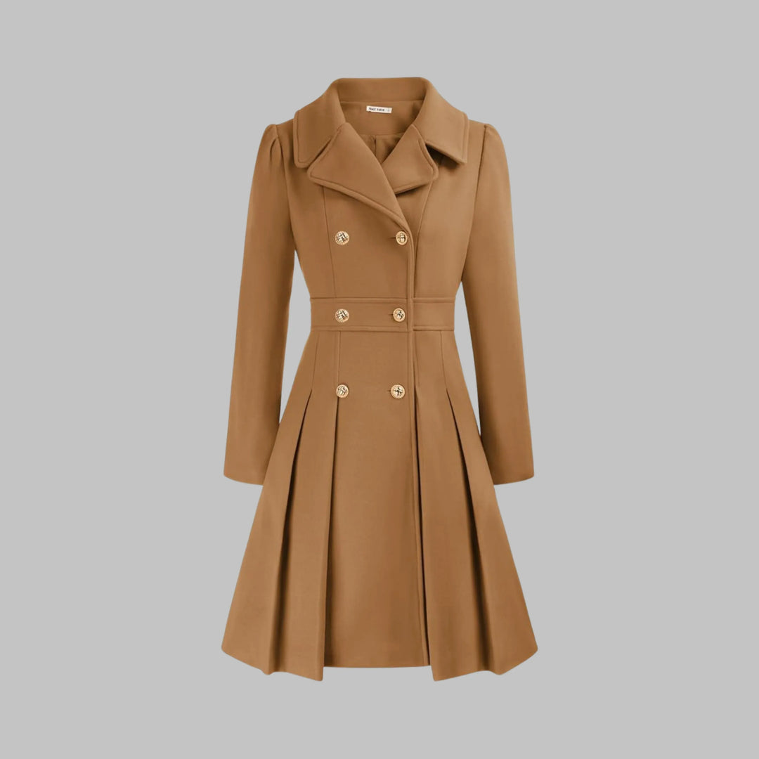 DAMI™ - Classy Double Button Long Sleeve Coat - MABEL LONDON