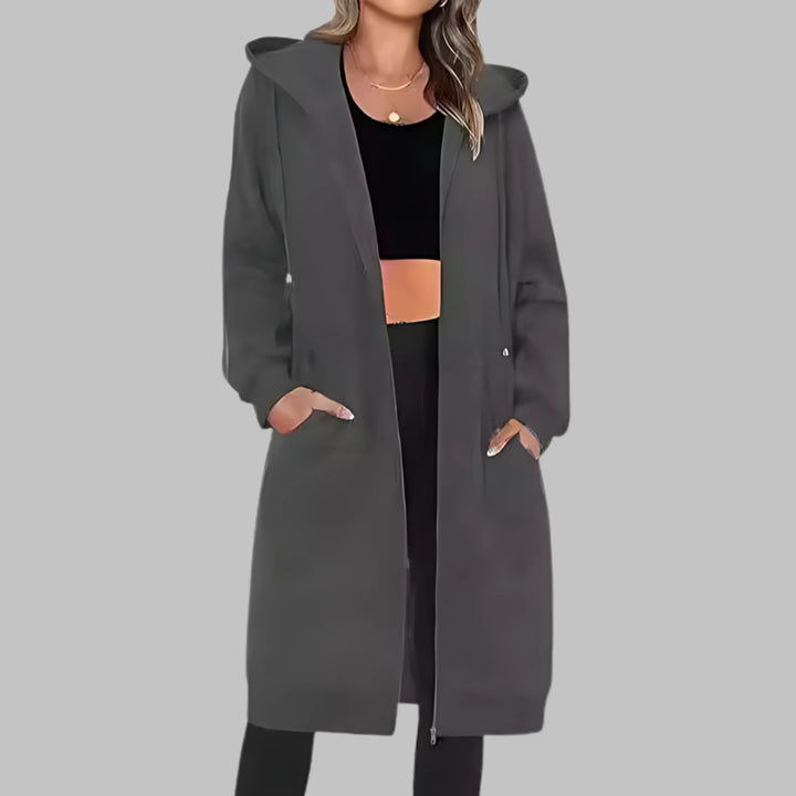 TIOMARA™ - Casual Zip Up Oversized Long Jacket - MABEL LONDON