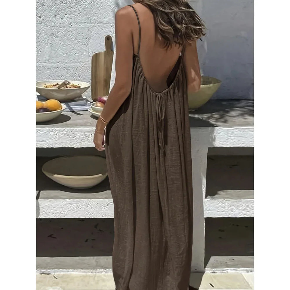 AFILA™ – Casual Backless Cami Summer Dress - MABEL LONDON