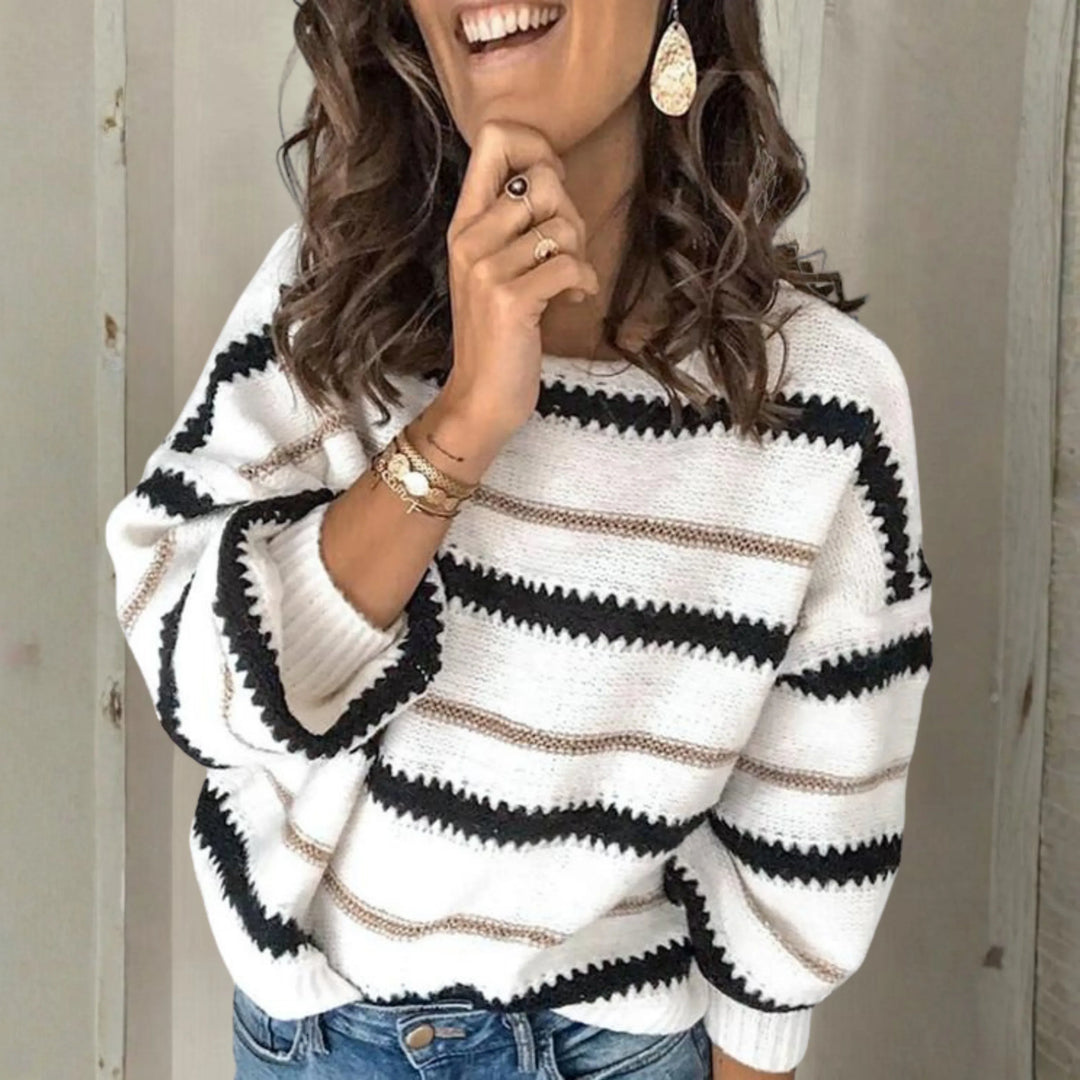 MALTI™ - Casual Long Sleeve Crewneck Sweater - MABEL LONDON