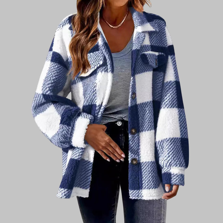 ERMI™ - Casual Plaid Button Down Long Sleeve Jacket - MABEL LONDON