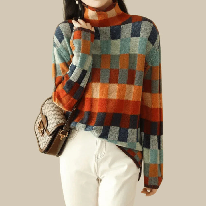 Ravelyn | Cashmere patchwork turtleneck - MABEL LONDON