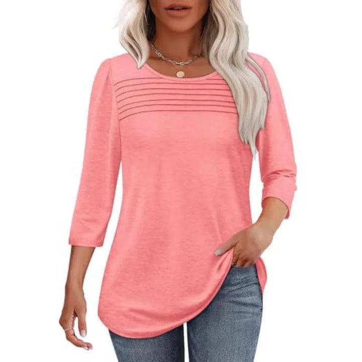 TESSARA™ – Casual Pleated Front Spring Top - MABEL LONDON