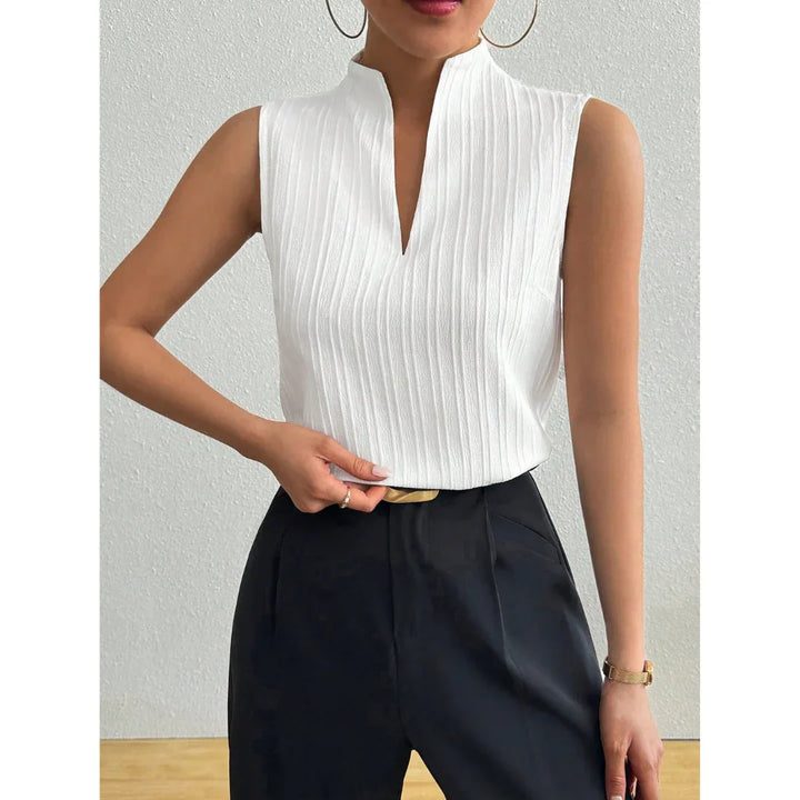 BLESSICA™ – Classic Sleeveless Striped Top - MABEL LONDON