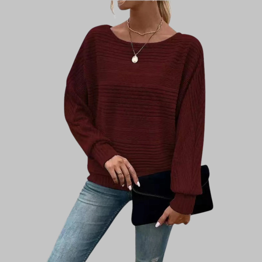PERLITA™ - Casual Round Neck Long-Sleeve Top - MABEL LONDON