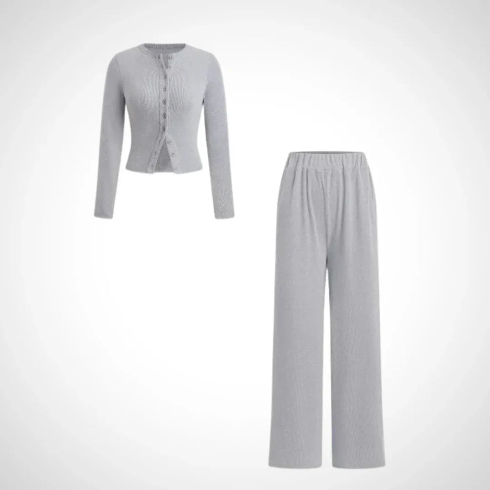 HAYLEY™ - Chic Two-Piece Button Set - MABEL LONDON