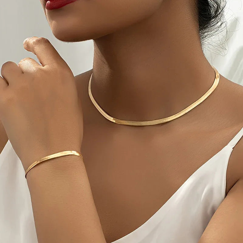 Vintage Snake Chain Necklace Set - MABEL LONDON