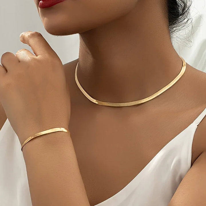 Vintage Snake Chain Necklace Set - MABEL LONDON