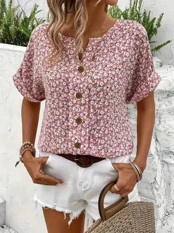 Altaira | Floral Button-Up Blouse - MABEL LONDON