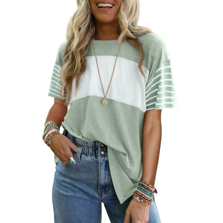 LENIX™ – Everyday Breathable Stripe Crewneck - MABEL LONDON